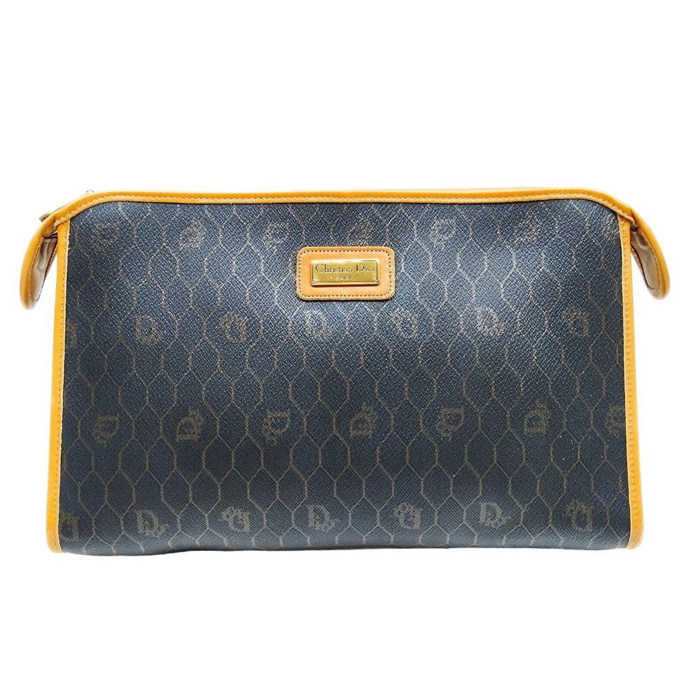 847128A V Christian Dior Clutch Bag Black PVC